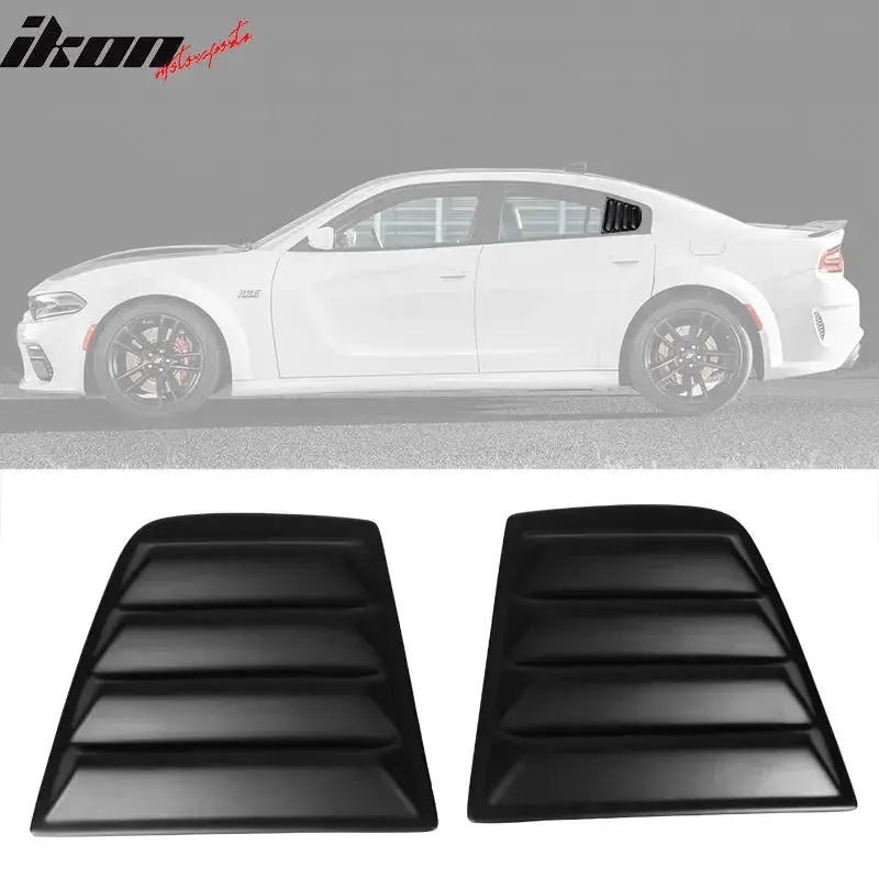 Ikon Motorsports 2008-2023 Dodge Challenger Rear Window Scoop Louver Vent 2