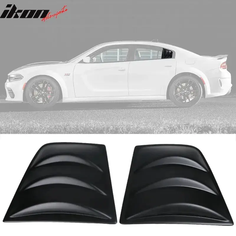 Ikon Motorsports 2008-2023 Dodge Challenger Rear Window Scoop Louver Vent 1