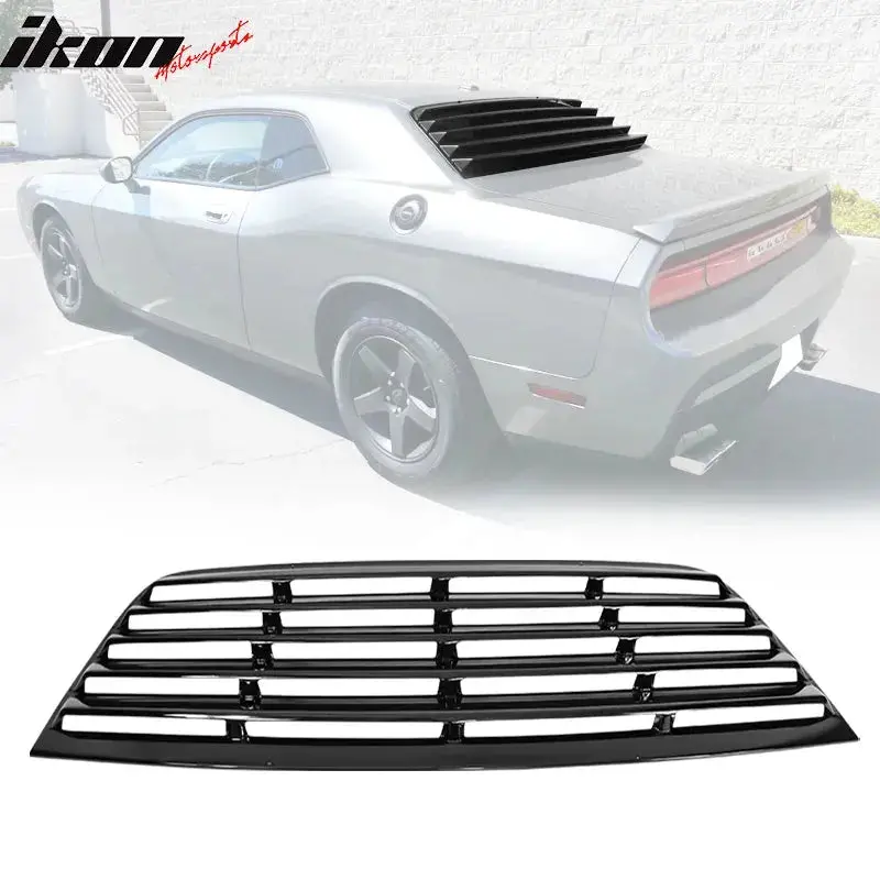 Ikon Motorsports 2008-2023 Dodge Challenger Rear Window Scoop Louver Vent 2