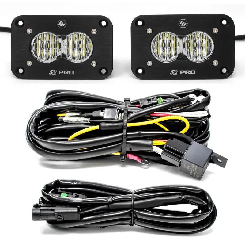 Baja Designs S2 Pro Wide Cornering Pair Flush Mount Led Light Pod Kit 1