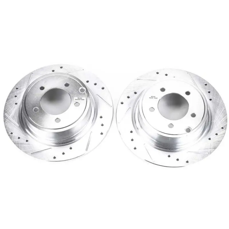 Power Stop 2006-2010 Dodge Charger Se Rear Evolution Drilled & Slotted Rotors - Pair 1