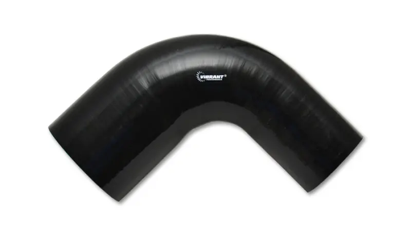 Vibrant 1.5In Id X 2In Id X 4In Long Gloss Black Silicone 90 Degree Transition Elbow 1