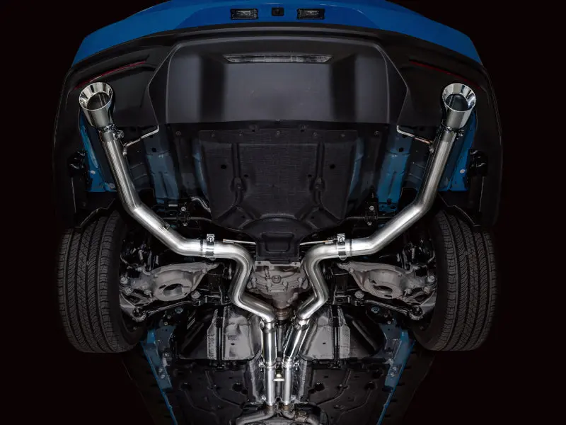 Awe 2024 Ford Mustang Gt Fastback S650 Rwd Track Edition Catback Exhaust W/ Dual Chrome Silver Tips 2