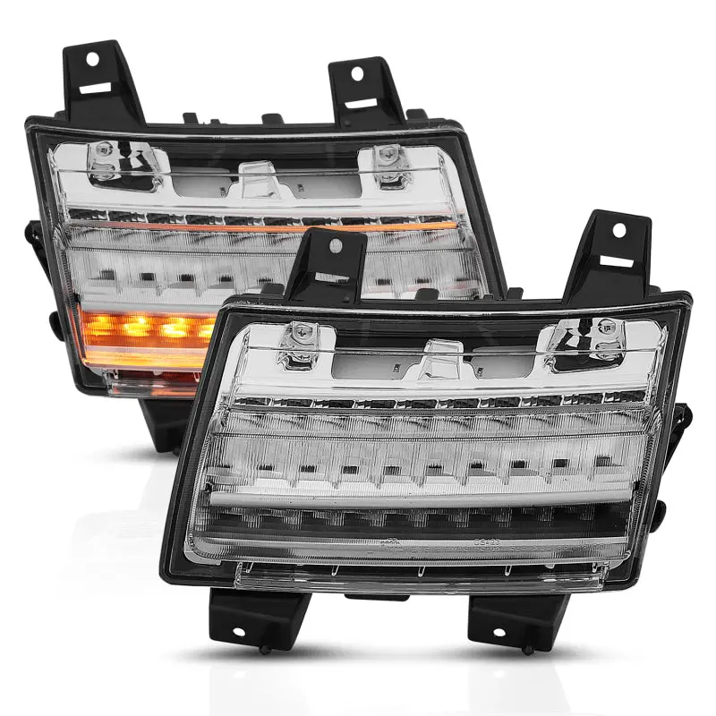 Anzo 18-19 Jeep Wrangler Jl Led Chrome Clear W/ Sequential Signal 1