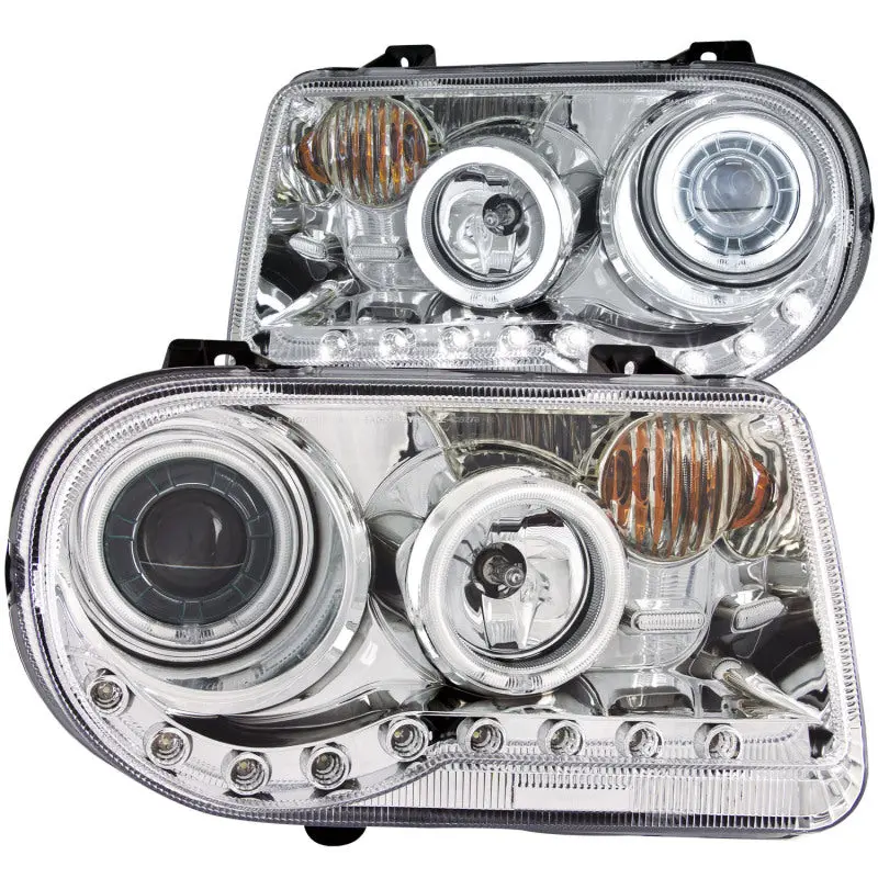 Anzo 2005-2010 Chrysler 300C Projector Headlights W/ Halo Chrome (Ccfl) G2 1