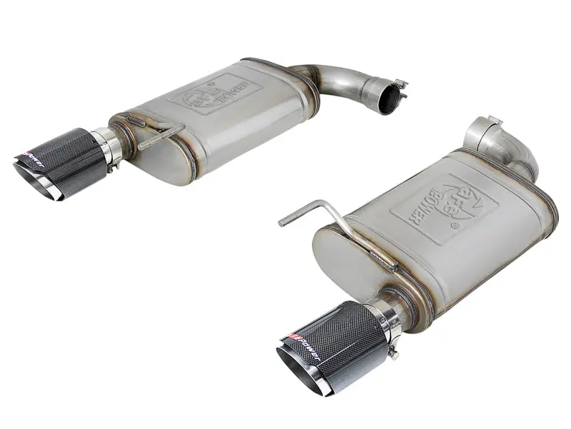 Afe Mach Force Xp Ss Axle Back Exhaust System W/ Carbon Fiber Tips 15-17 Ford Mustang Gt V8-5.0L 1