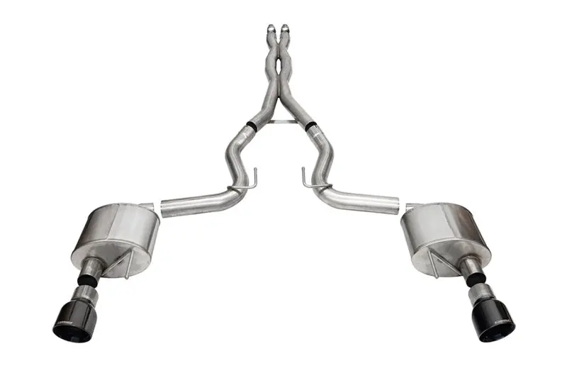 Corsa 24+ Ford Mustang Gt Xtreme Cat-Back Ex. Sys. 3.0In Dual Rear Exit W/4.5In Black Pvd Pro Tips 1