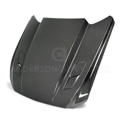 Anderson Composites 15-17 Ford Mustang (Excl. Gt350/Gt350r) Double Sided Carbon Fiber Cowl Hood 1