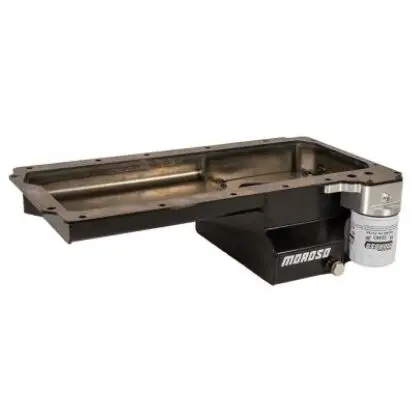 Moroso Gm Ls Swap/Early F-Body (W/Rear Sump/Spin-On Filter Adapter) Wet Sump 6In Steel Oil Pan - Blk 1