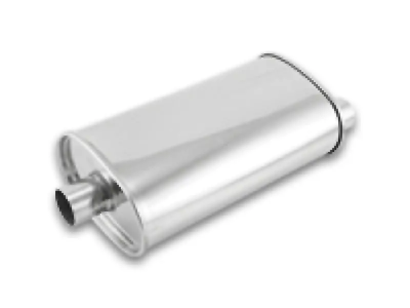 Vibrant Streetpower Oval Muffler - 2In Inlet/Dual Outlet (Center In - Offset Out) 2