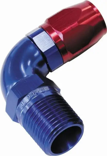 Aeroflow 3/8" Npt To -10An 90° Full-Flow Swivel Hose Fitting – Af529-10-06 1