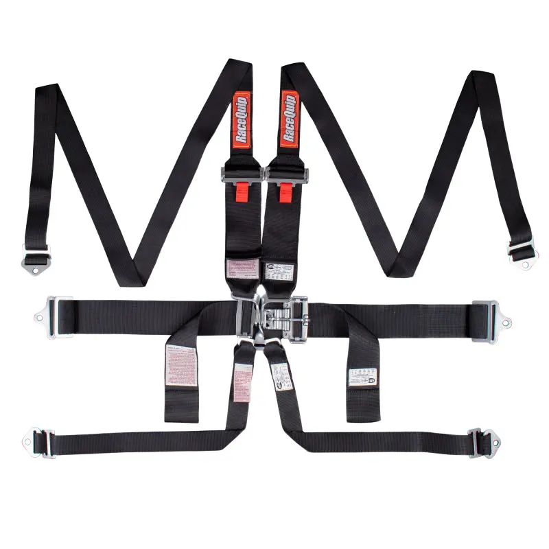 Racequip Black L & L 6Pt Hnr Seat Belt 1