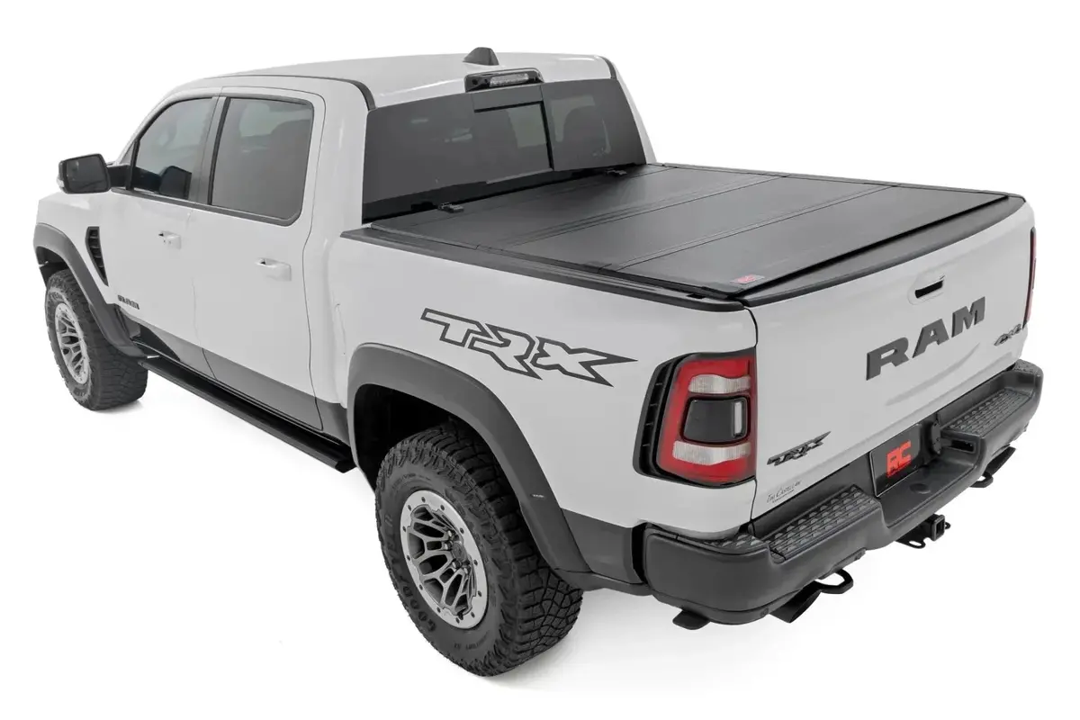 Rough Country Hard Tri-Fold Flip Up Bed Cover 2019-2026 Ram 1500, Rho & Trx 1