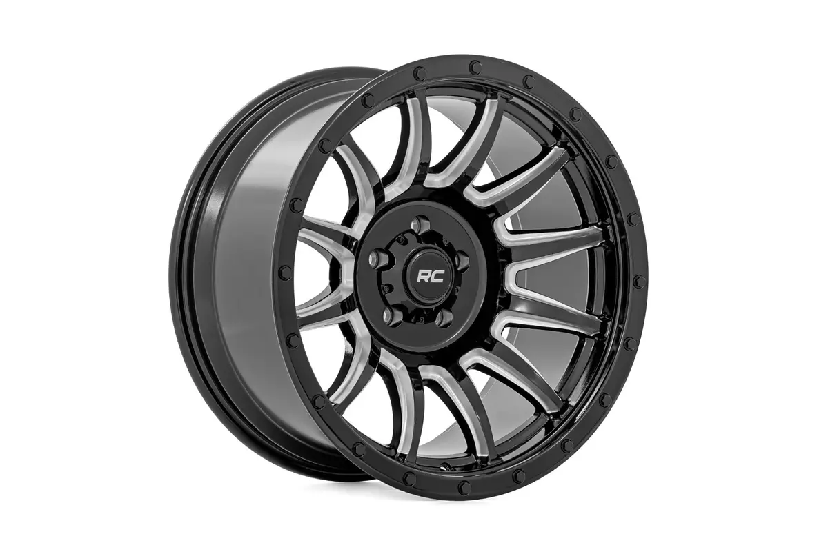 Rough Country 90 Series Wheel Gloss Black / Machined Spokes 1