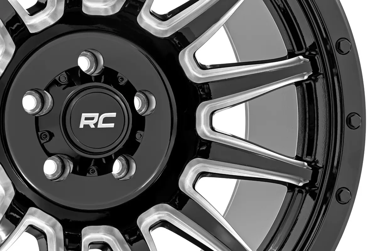 Rough Country 90 Series Wheel Gloss Black / Machined Spokes 3