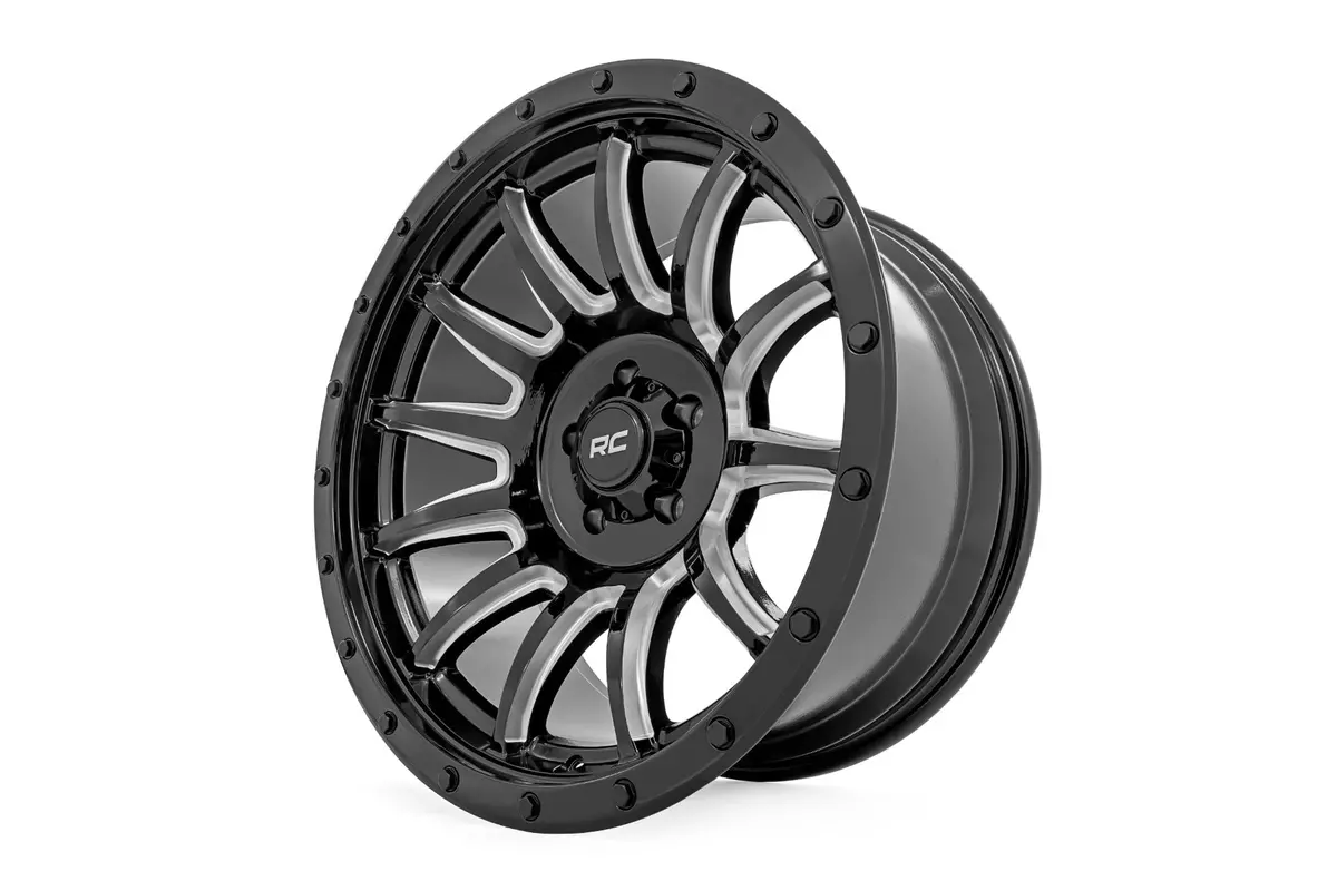 Rough Country 90 Series Wheel Gloss Black / Machined Spokes 2