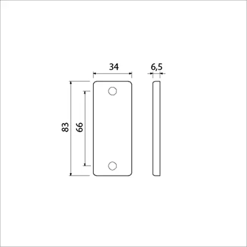 Ami Rechthoek Rozet 4 Rh Blind F-1 - 216401 2