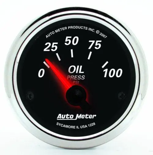 Autometer Designer Black Ii Oil Pressure Gauge – 0–100 Psi Au1228 1