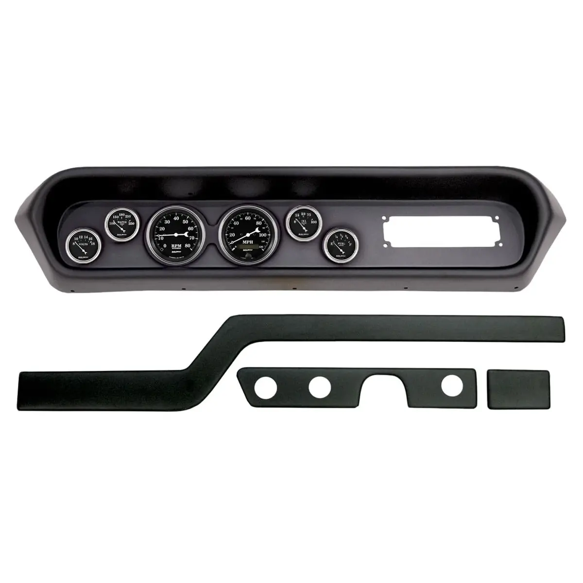 Autometer 2108-07 Old Tyme Black Series Gauge Cluster – Vintage-Inspired Layout 1