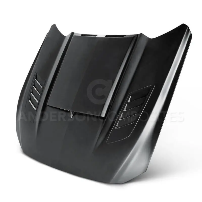 Anderson Composites 15-16 Ford Mustang (Excl. Gt350/Gt350r) Ram Air Fiberglass Hood 1