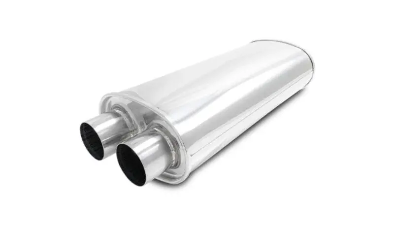 Vibrant Streetpower Oval Muffler 2.50In Dual Inlet/Outlet 18In Body Length 1