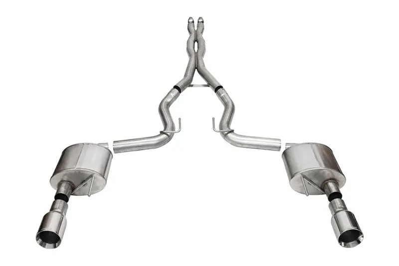 Corsa 24+ Ford Mustang Gt Xtreme Catback Exhaust Sys 3.0In Dual Rear Exit W/4.5In Straight Cut Tips 1