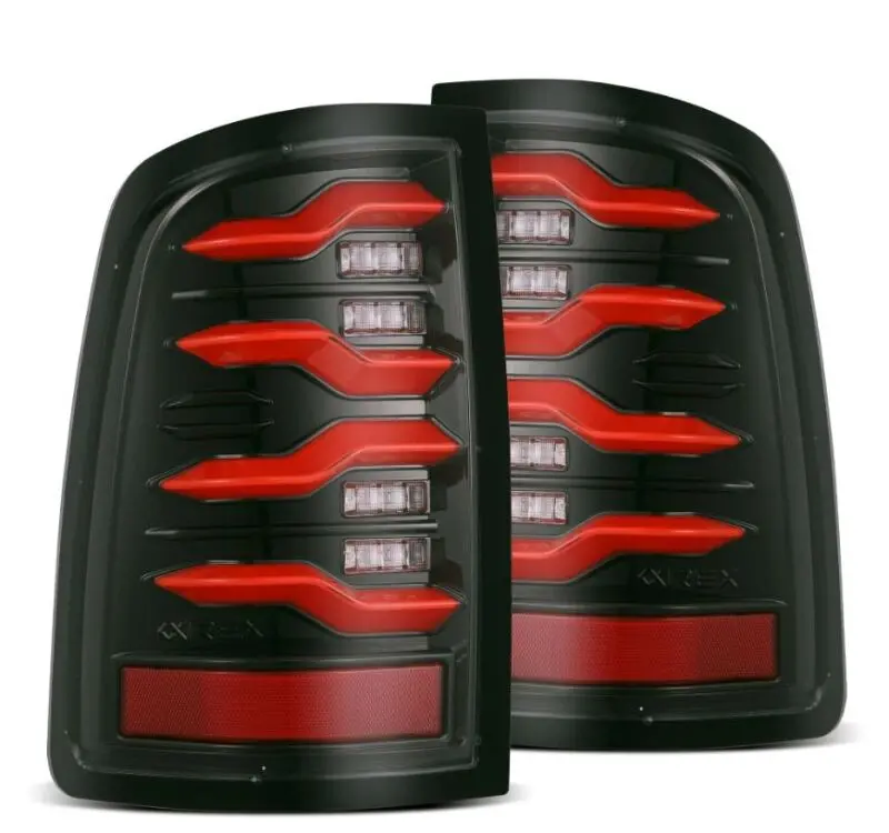 Alpharex 09-18 Dodge Ram Luxx-Series Led Taillights Black Red W/Actv Light & Ss 1