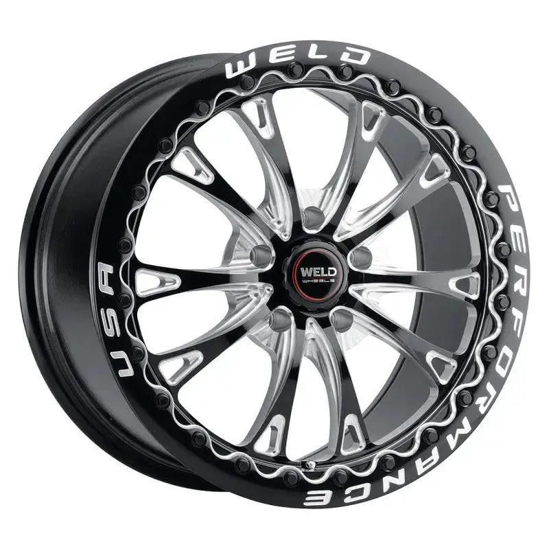 Weld Belmont Beadlock Drag Gloss Black Wheel S550 / S650 Mustang Fitment 1