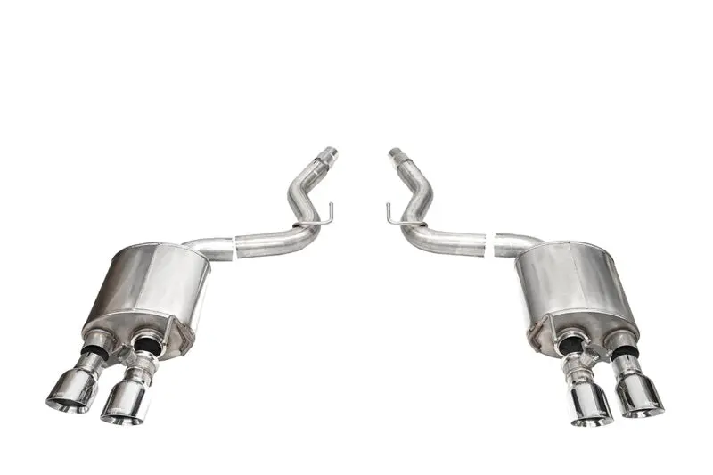 Corsa 24+ Ford Mustang Dark Horse 5.0L 3In Dual Rear Exit Axle-Back W/Twin 4.5In Polish Slash Tips 1