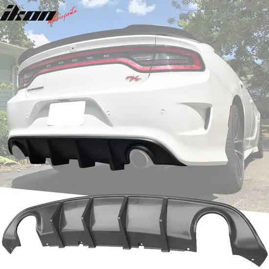 Ikon Motorsports 2015-2023 Dodge Charger Srt V3 Rear Diffuser With Reflective Tape Pp 1