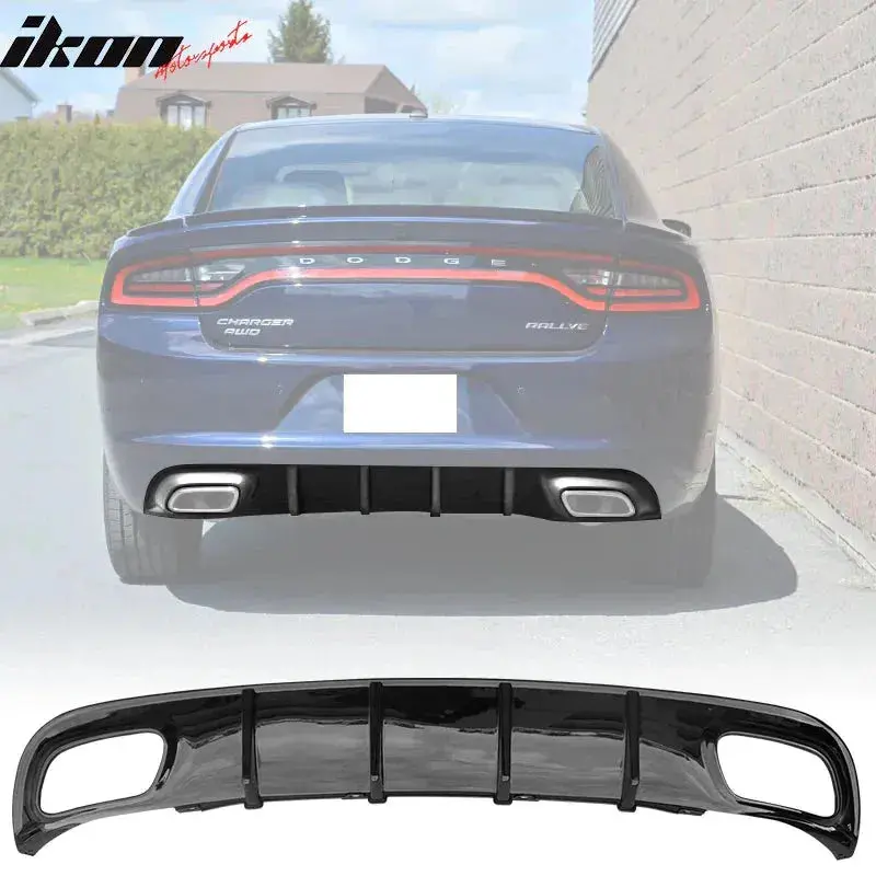 Ikon Motorsports 2015-2024 Dodge Charger V2 Style Rear Diffuser Bumper Lip 1