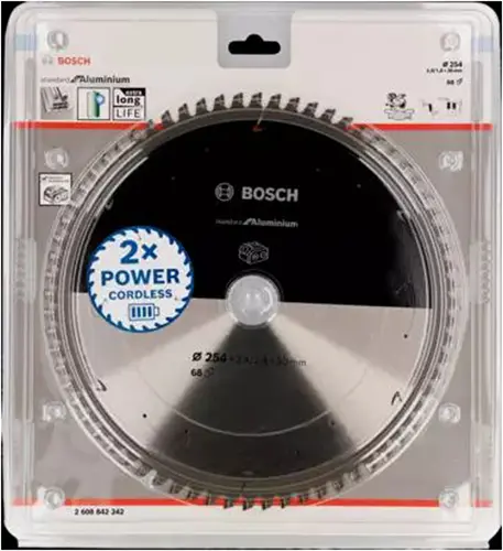 Bosch Accessoires Cirkelzaagblad Accu Stand. Alu 254X30x2,4 1,8 68T - 2608842242 2