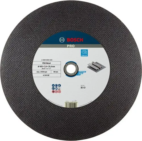 Bosch Accessoires Doorslijpschijf Recht Expert For Metal A 36 R Bf, 400 Mm, 25,40 Mm, 3,2 Mm - 1 Stuks - 2608600544 1