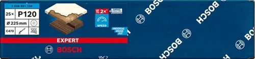 Bosch Accessoires Expert C470 Schuurpapier Voor Excenterschuurmachines 225 Mm, 19 Gaten, K120 25-Delig - 1 Stuk(S) - 2608901150 2