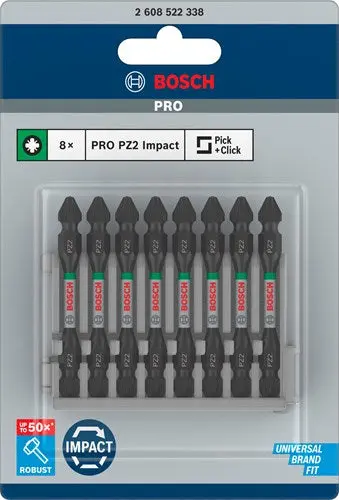 Bosch Accessoires Schroefbit Tweezijdig Impact Control Pz2, 65 Mm 8X - 2608522338 2