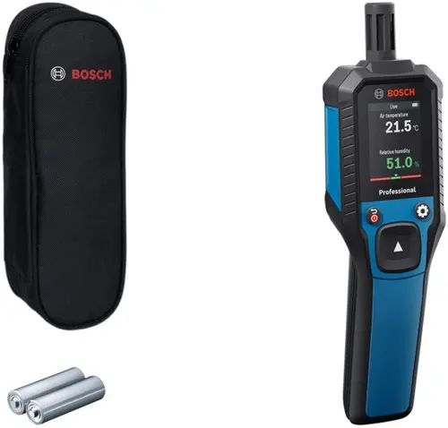Bosch Blauw Gdh 1-17 Thermo-Hygrometer | 2X Batterij 1,5V Lr6 (Aa) + Opbergetui - 0601078400 1