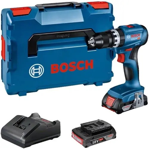 Bosch Blauw Gsb 18V-45 Accu Schroef- En Klopboormachine | 2 X 2,0 Ah Accu + Oplader | In L-Boxx - 06019K3303 1