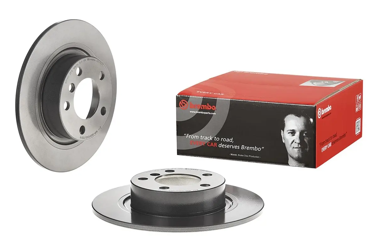 Brembo 08.D180.11 Uv-Coated Premium Brake Rotors – Slotted & Vented 1