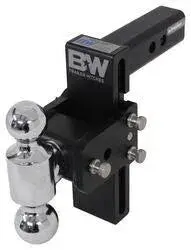 B&W Tow & Stow 2-Ball Mount - 2" Hitch - 7" Drop, 7-1/2" Rise - 10K - Black 1
