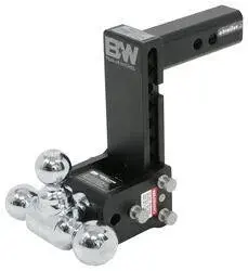 B&W Tow & Stow 3-Ball Mount - 2" Hitch - 7" Drop, 7-1/2" Rise - 10K - Black 1
