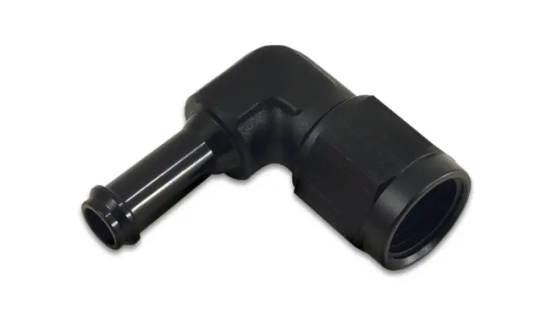Vibrant -6An To 3/8In Hose Barb 90 Degree Adapter - Anodized Black 1
