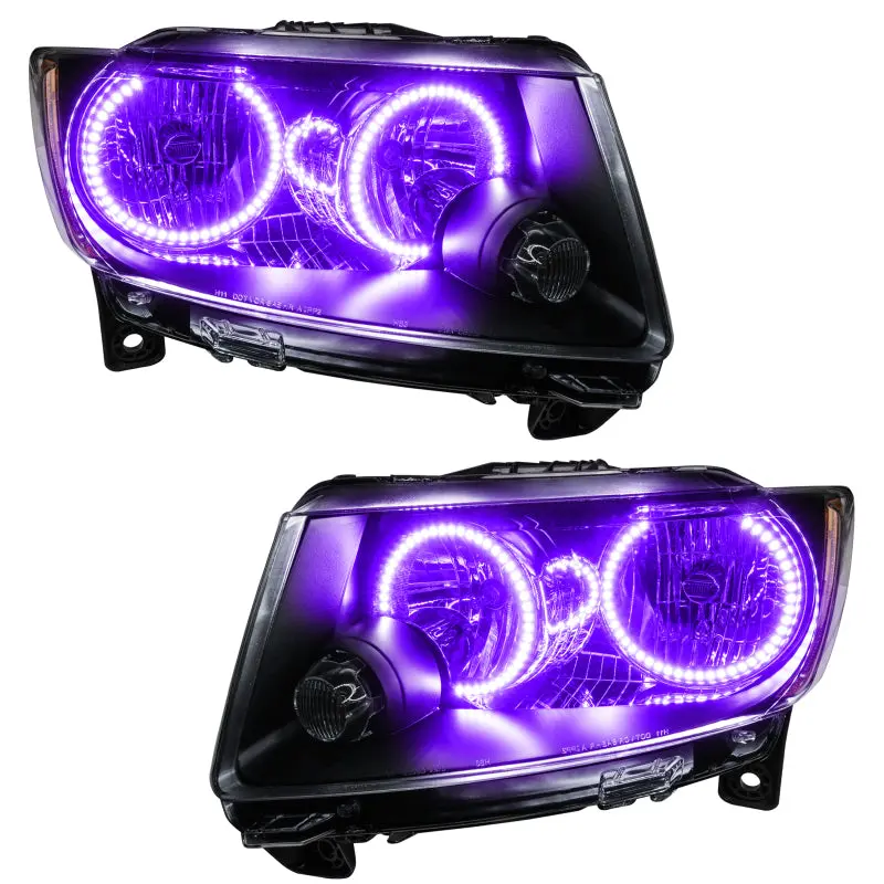 Oracle 11-13 Jeep Grand Cherokee Pre-Assembled Halo Headlights (Non Hid) Chrome - Uv/Purple 1