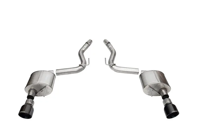 Corsa 2024+ Ford Mustang Gt Sport Axle-Back Dual Rear Exit With 4.5In Black Pvd Pro-Series Tips 1