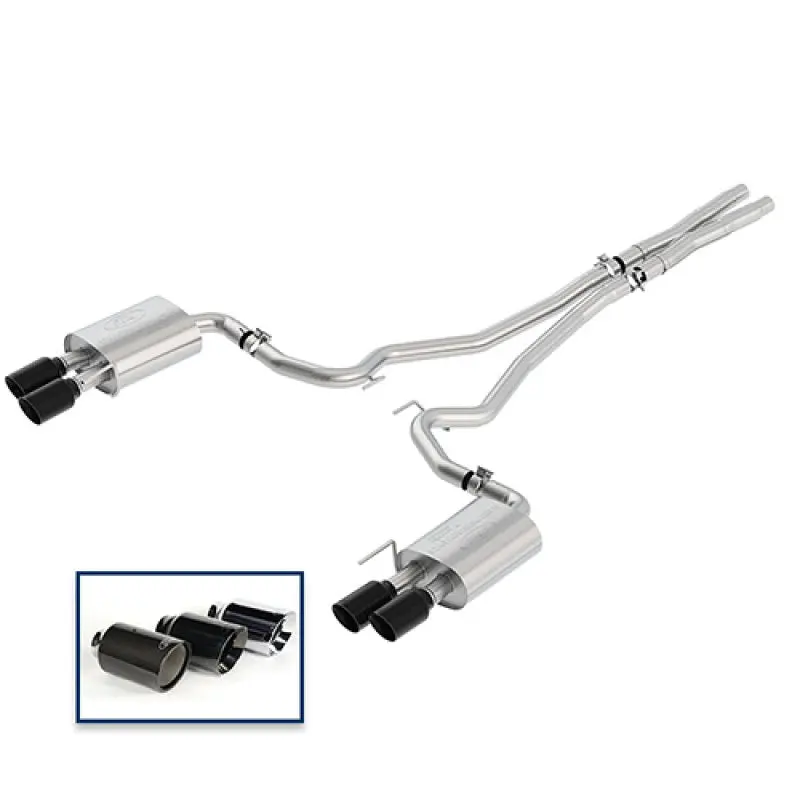 Ford Racing 2018+ Mustang Gt 5.0L Cat-Back Extreme Exhaust System W/ Quad Black Chrome Tips 1