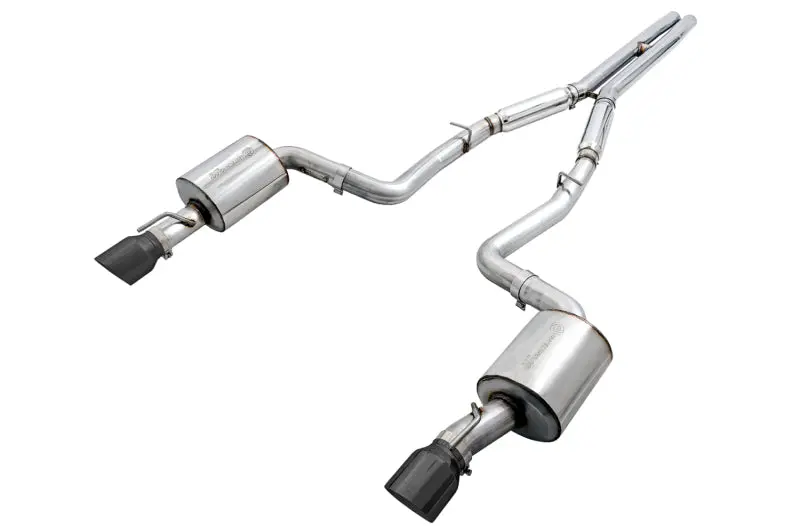 Awe Tuning 2017+ Dodge Charger 5.7L Touring Edition Exhaust - Non-Resonated - Diamond Black Tips 1