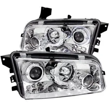 Anzo 2006-2010 Dodge Charger Projector Headlights W/ Halo Chrome 2