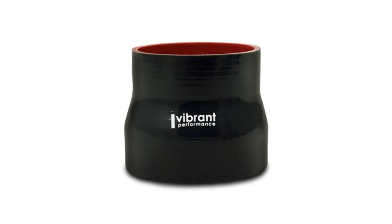 Vibrant 3.5In I.D. X 4.250In I.D. X 4.5In Long 4 Ply Gloss Black Silicone Transition Hose 1