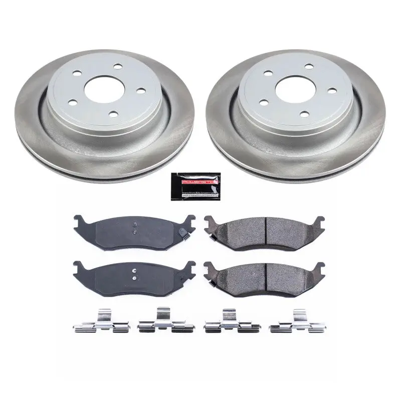 Power Stop 19-22 Ram 1500 Classic Rear Semi-Coated Rotor Kit 1