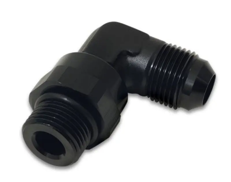 Vibrant -8An Male Flare To Male -6An Orb Swivel 90 Degree Adapter Fitting - Anodized Black 2