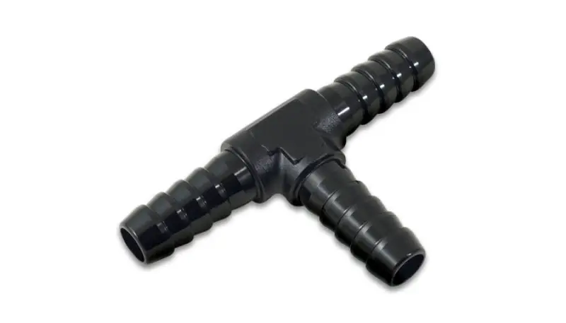 Vibrant 1/4In Barbed Tee Adapter- Black Anodized 1